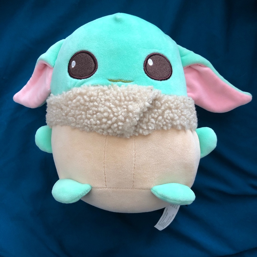 Mattel Star Wars Baby Yoda Grogu the Mandalorian Green & Tan Plush Toy 2021 EUC